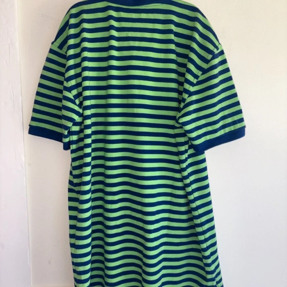 SOUTHERN TIDE BOYS GREEN BLUE STRIPE SHORT SLEEVE SKIPJACK POLO LIKE NEW  XL